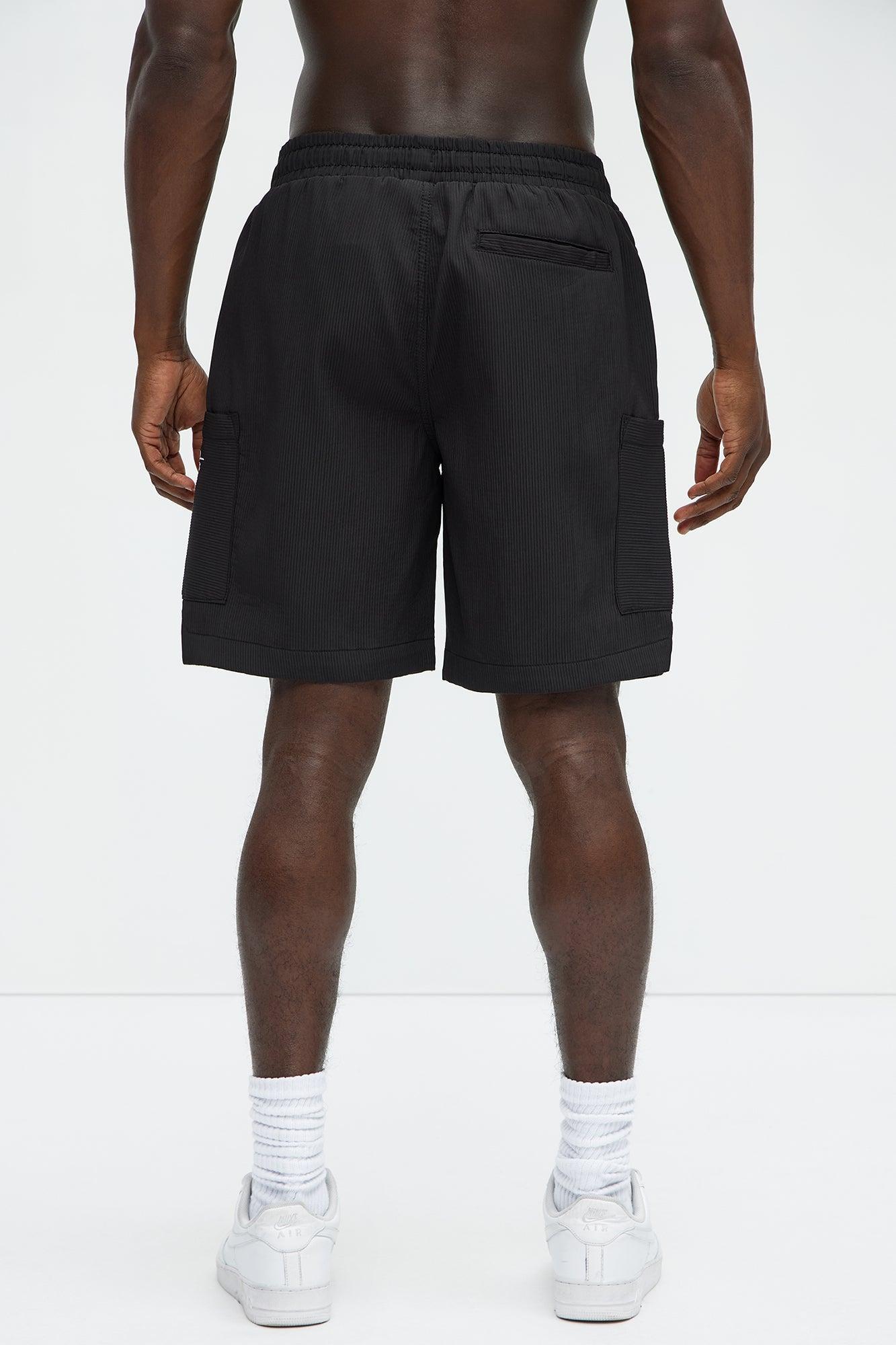 Saint Embroidered Relaxed Shorts - Black Product Image