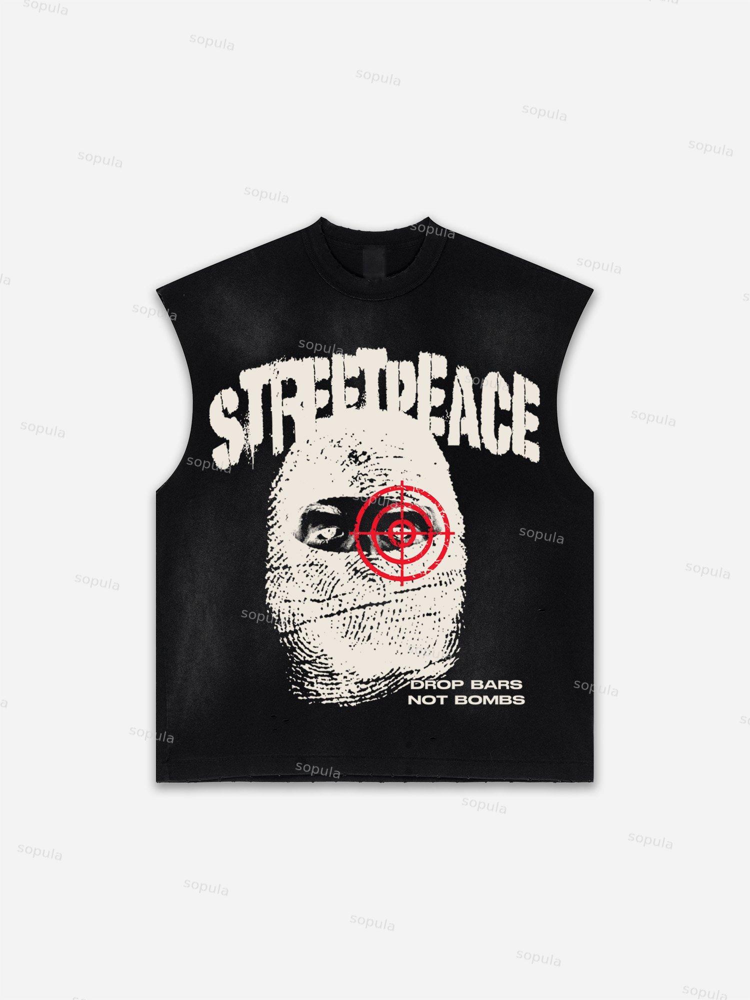 Boxer Street Graphic Print Distressed Tank Top Product Image