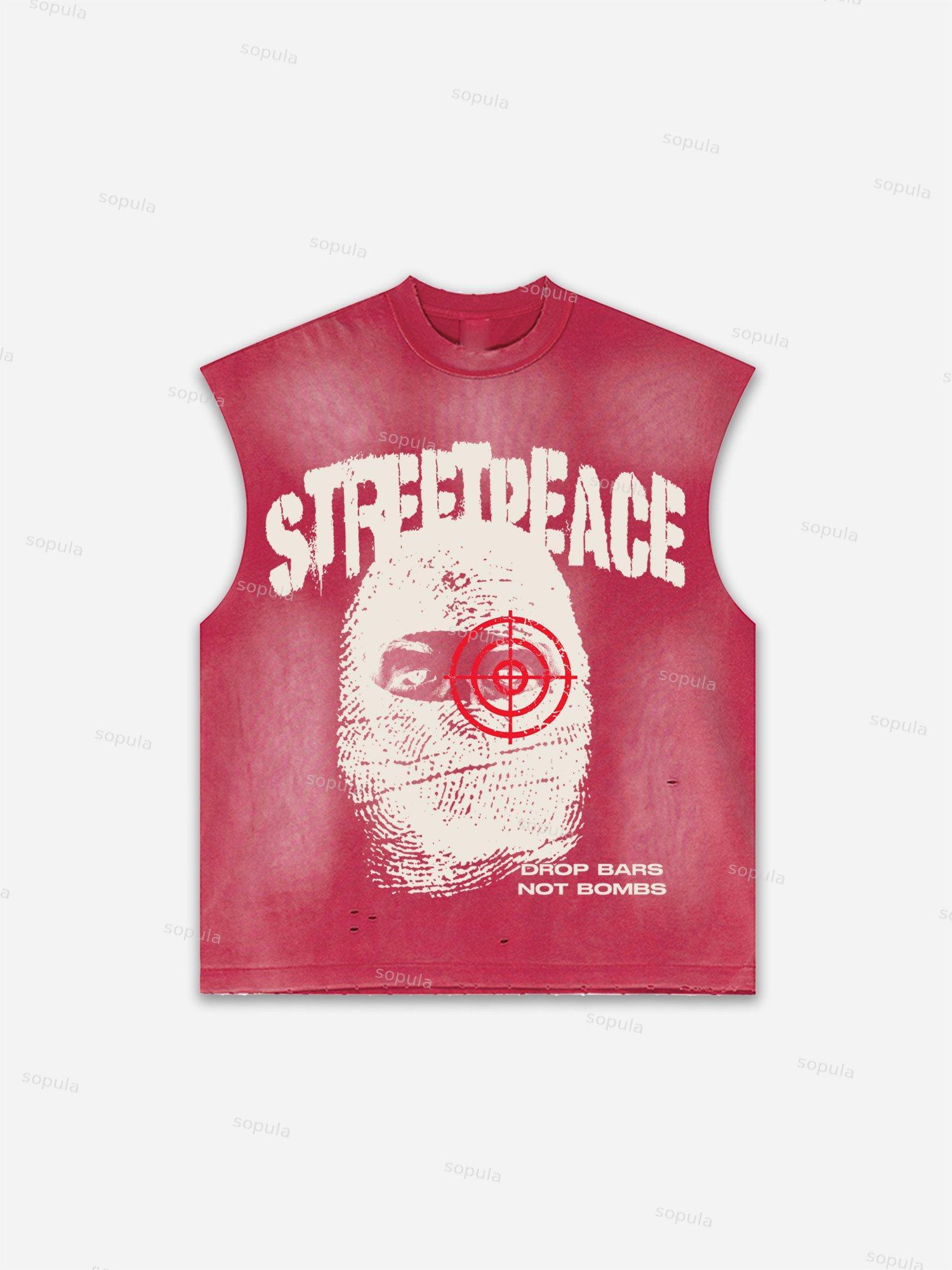 Boxer Street Graphic Print Distressed Tank Top Product Image