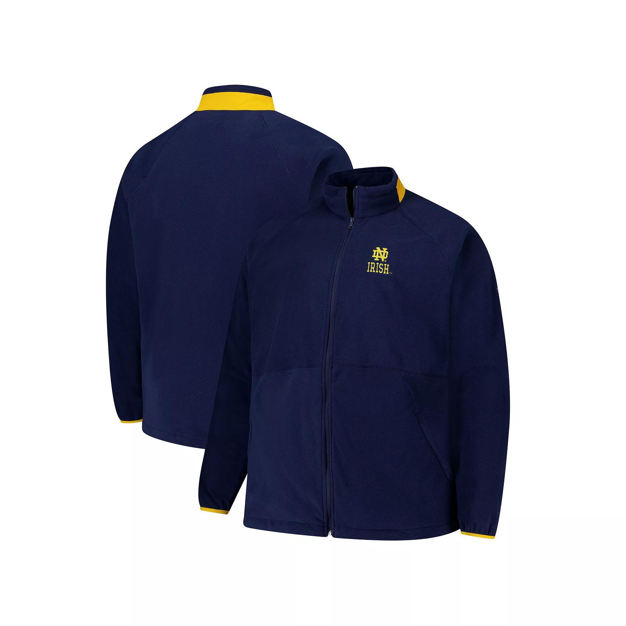 Men's Columbia  Navy Notre Dame Fighting Irish Big & Tall Flanker™ IV Fleece Raglan Full-Zip Jacket, Size: 3XLT, Blue Product Image