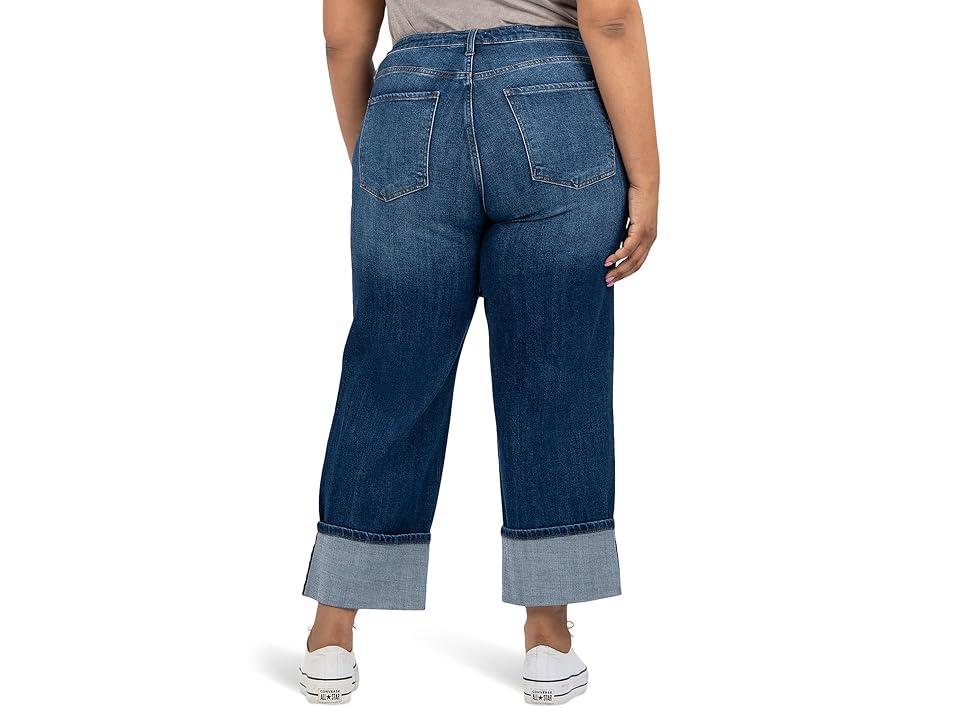 KUT from the Kloth Plus Sienna High Rise Wide Leg-Roll Up 5 (Unspeakable) Women's Jeans Product Image
