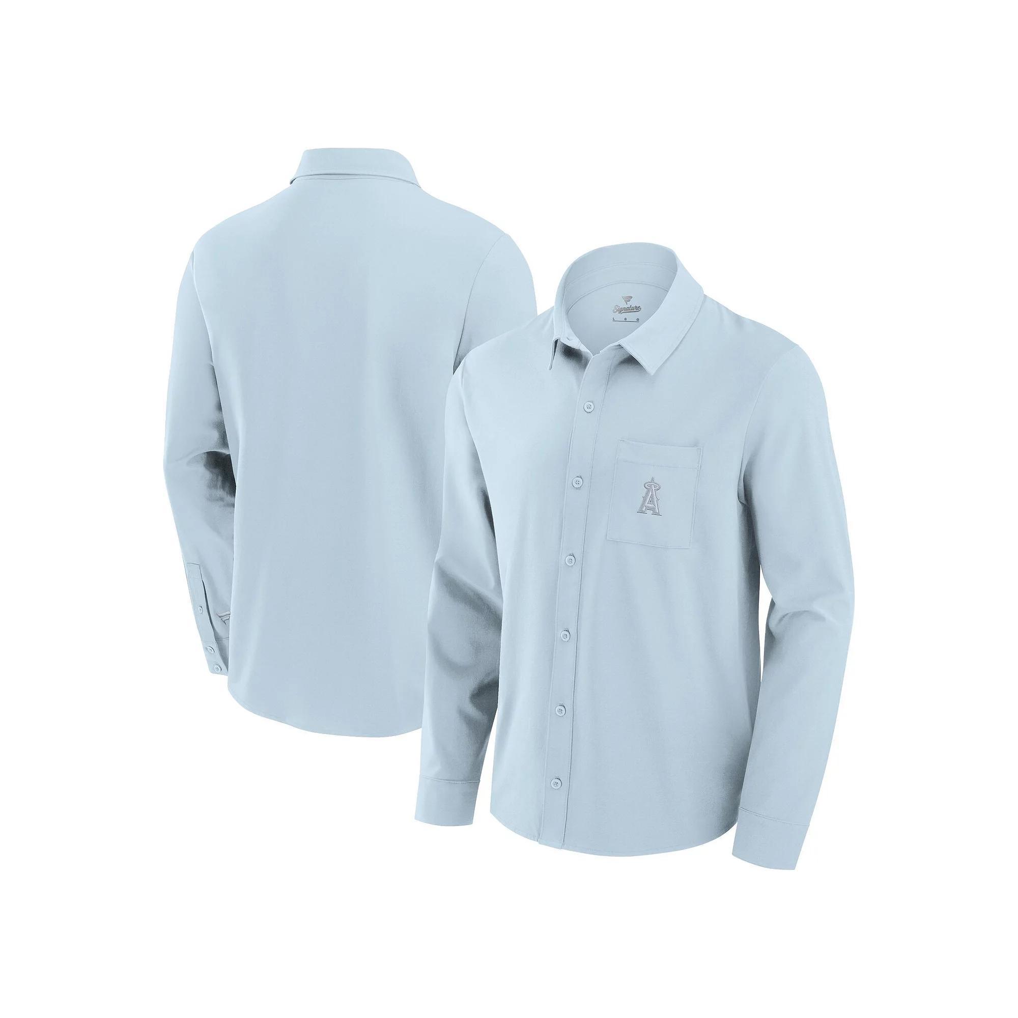 Men's Fanatics Light Blue New York Yankees Front Office Long Sleeve Button-Up Shirt, Size: Large Product Image