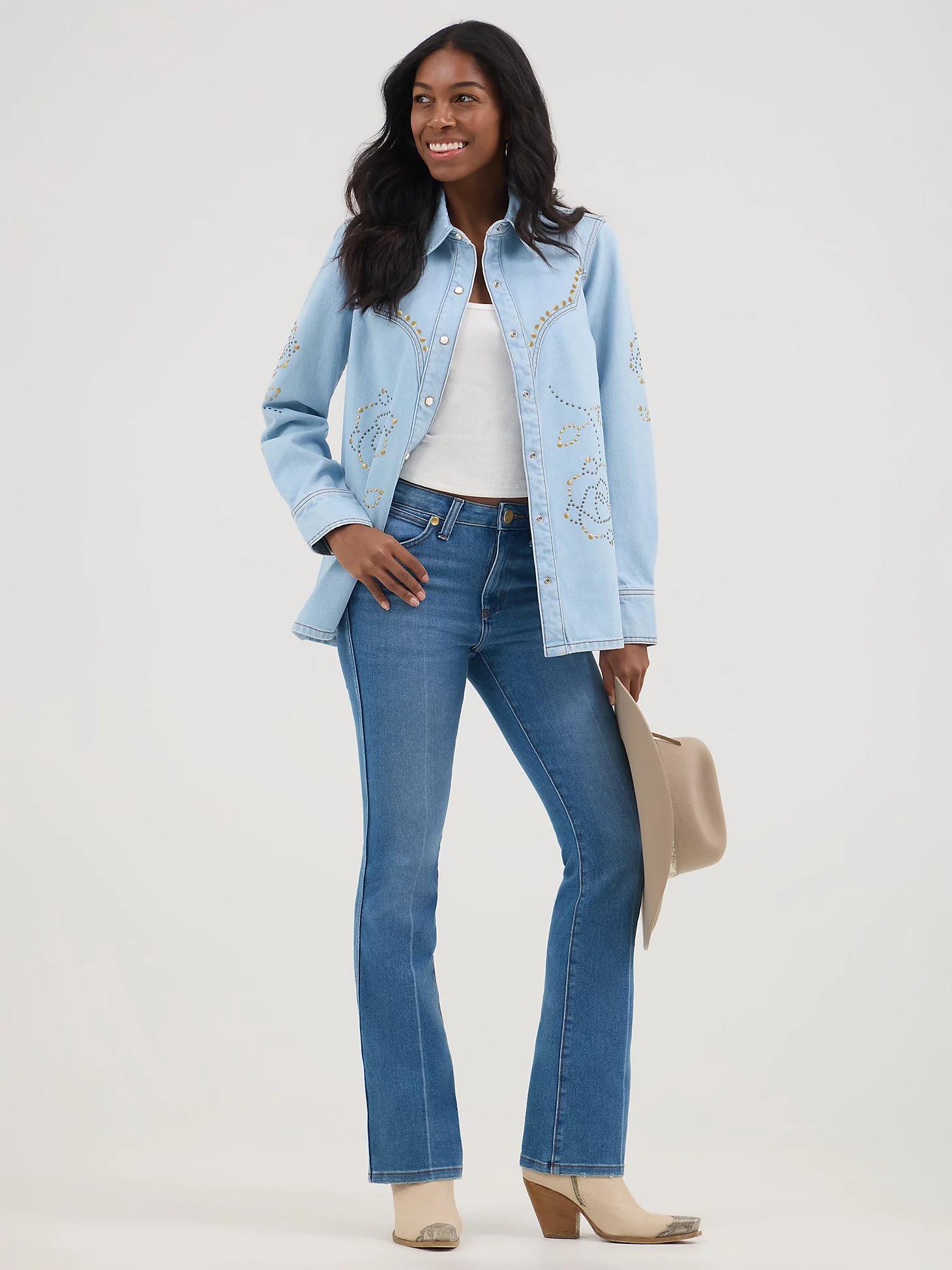 Wrangler® x Yellow Rose by Kendra Scott Studded Shacket | Women's JACKETS & OUTERWEAR | Wrangler® Product Image