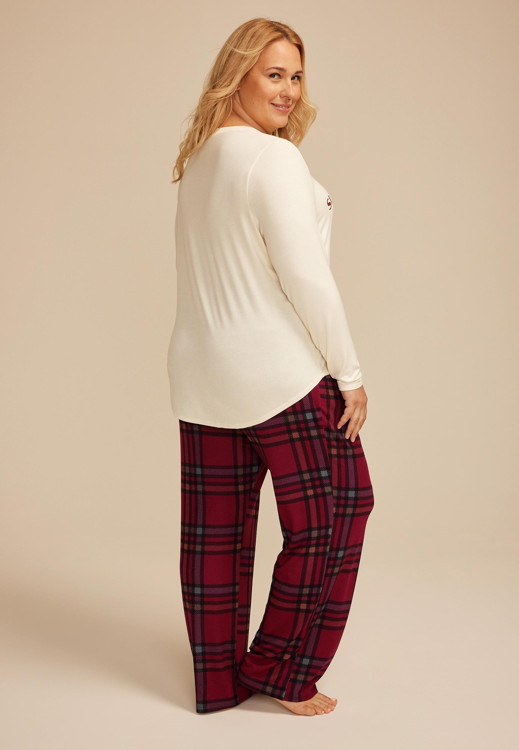 Plus Size Slow Mornings Coffee Graphic Tee And Wide Leg Pajama Set Product Image