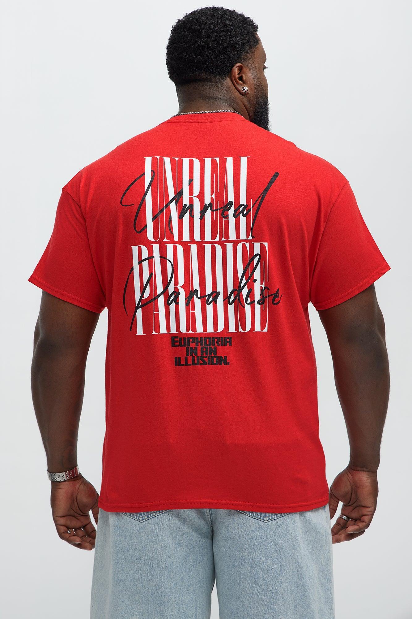 Unreal Paradise Short Sleeve Tee - Red Product Image