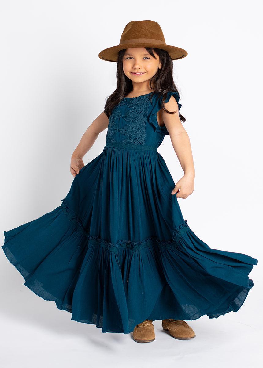 Viola Dress in Deep Ocean Girls Product Image