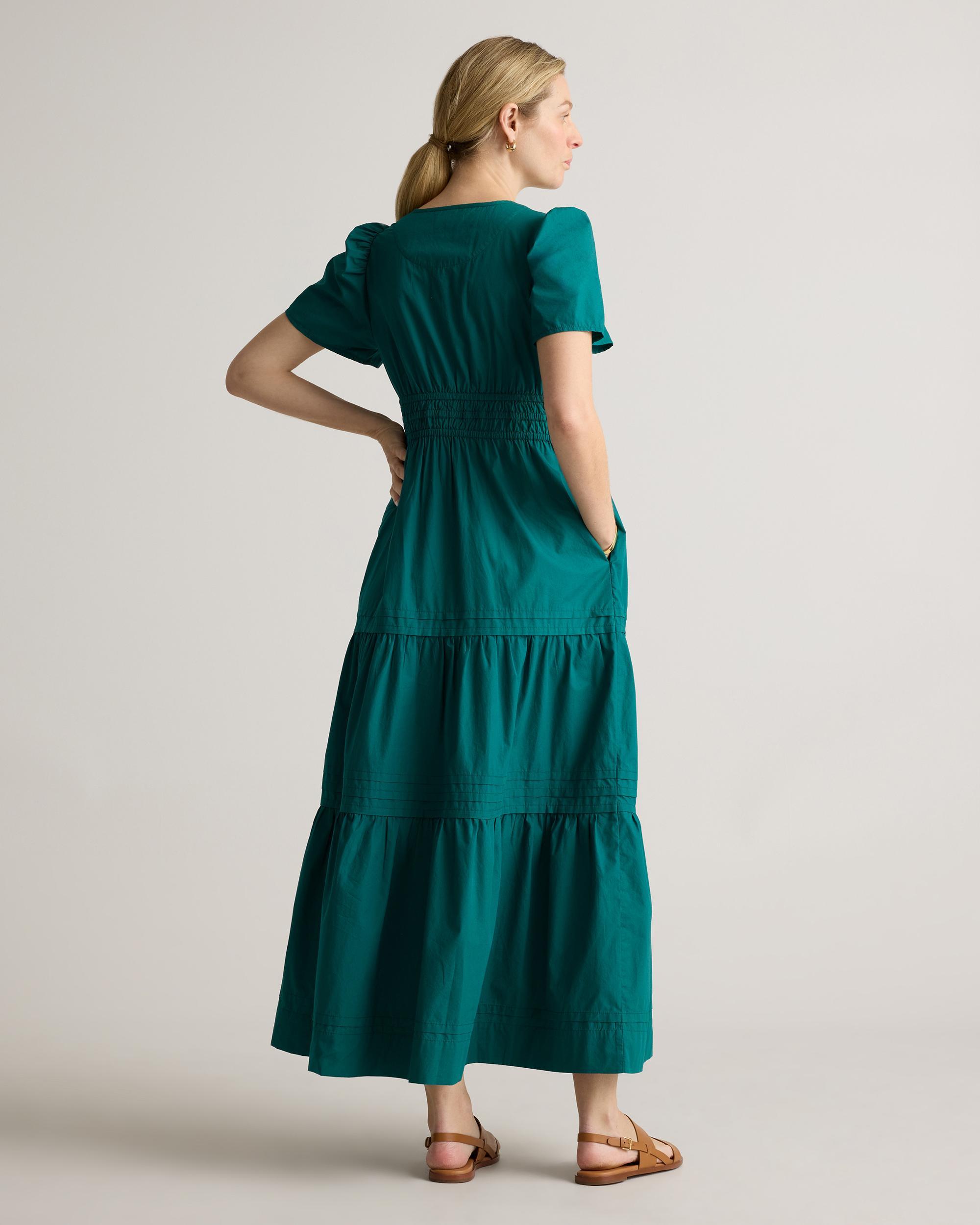 Quince | Women's Poplin Maternity Tiered Maxi Dress Size XS, Organic Cotton Product Image