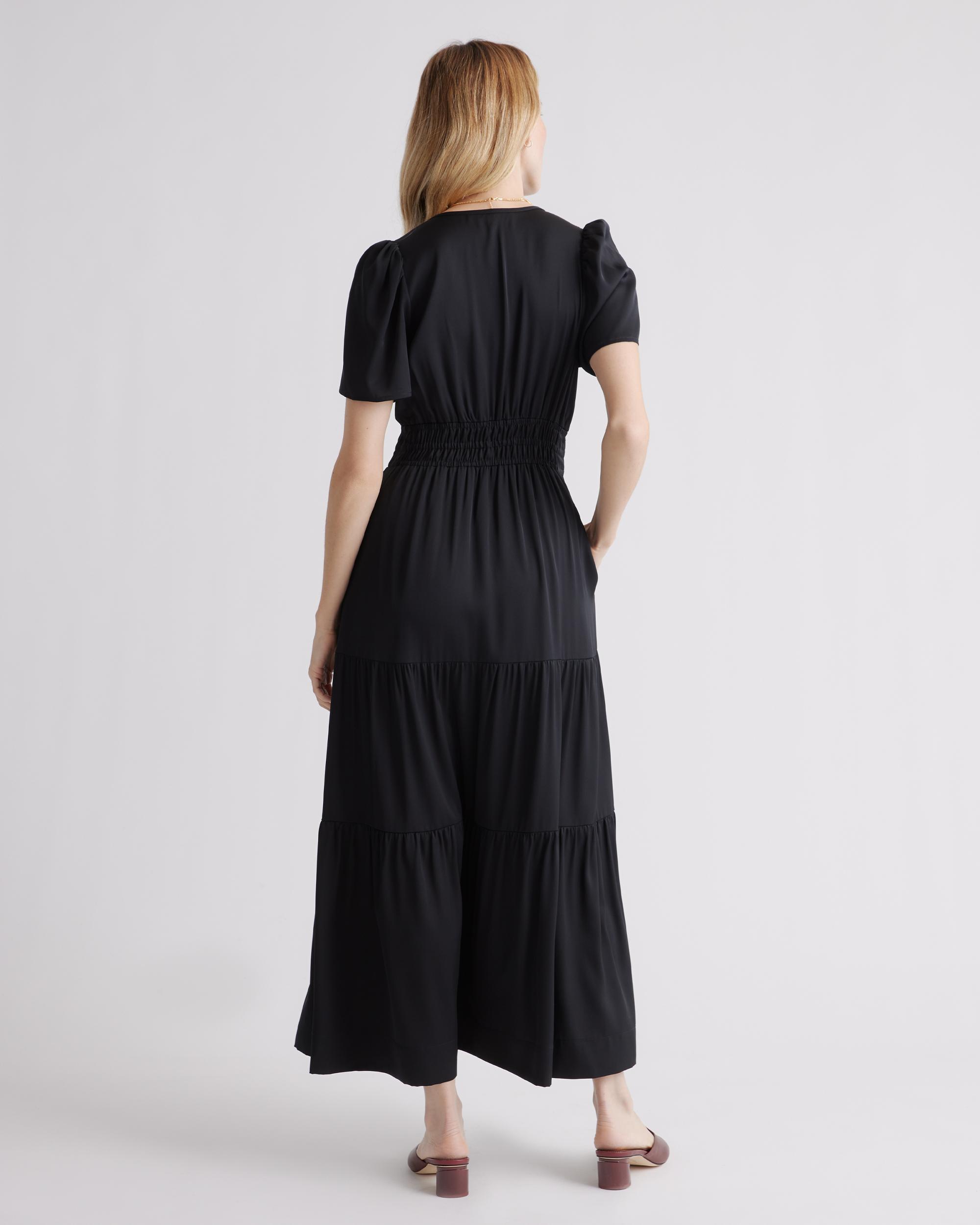 Quince | Women's Washable Stretch Silk Tiered Maxi Dress Size XS Product Image