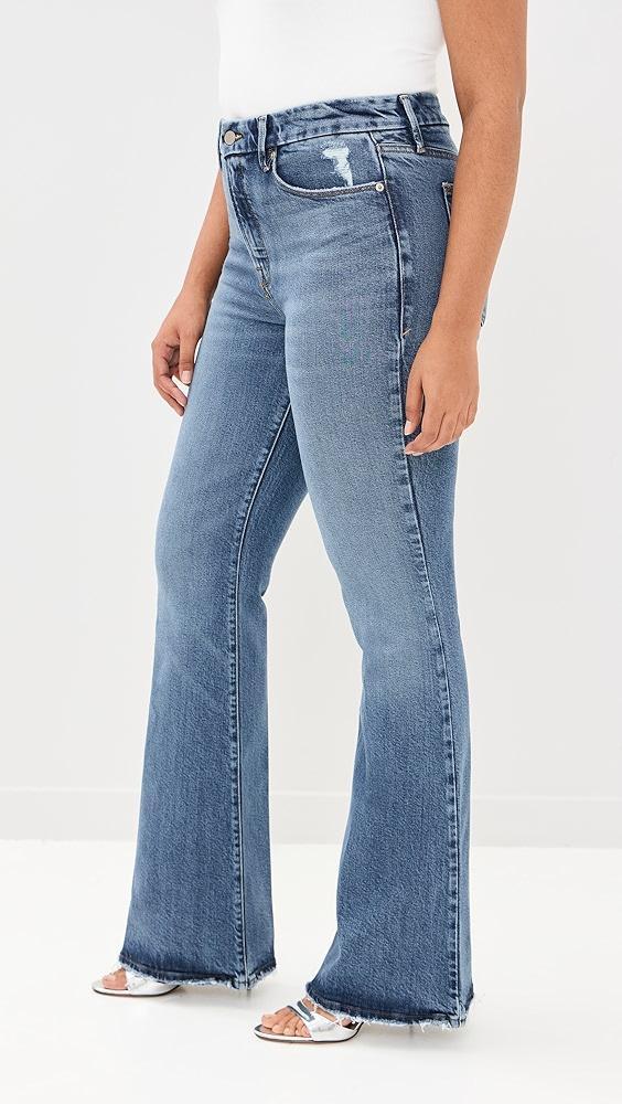 Good American Good Legs Flare Deep V Yoke Jeans | Shopbop Product Image