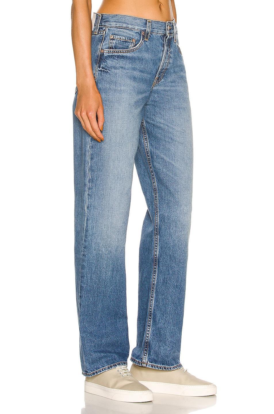 GRLFRND Bella Low Rise Boyfriend in Blue. Size 26, 27, 28, 29, 32. Product Image