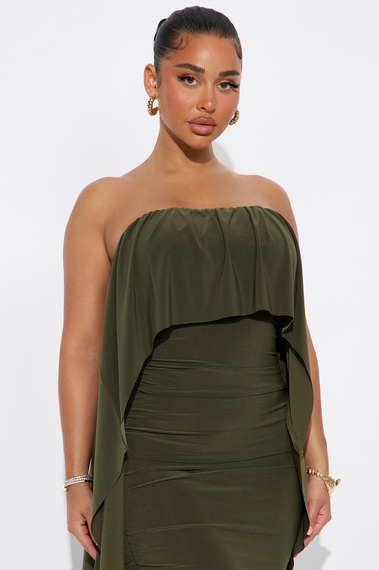 Sammy Ruched Maxi Dress - Olive Product Image