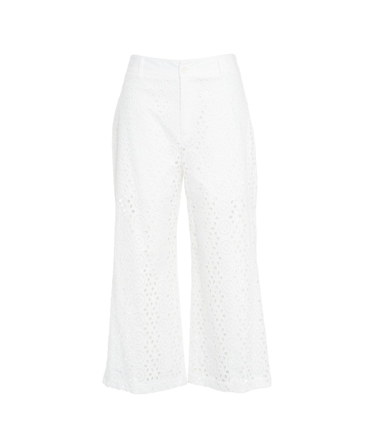 Pants with perforated embroidery Product Image