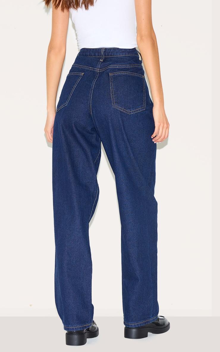 Indigo High Waist Boyfriend Jeans Product Image