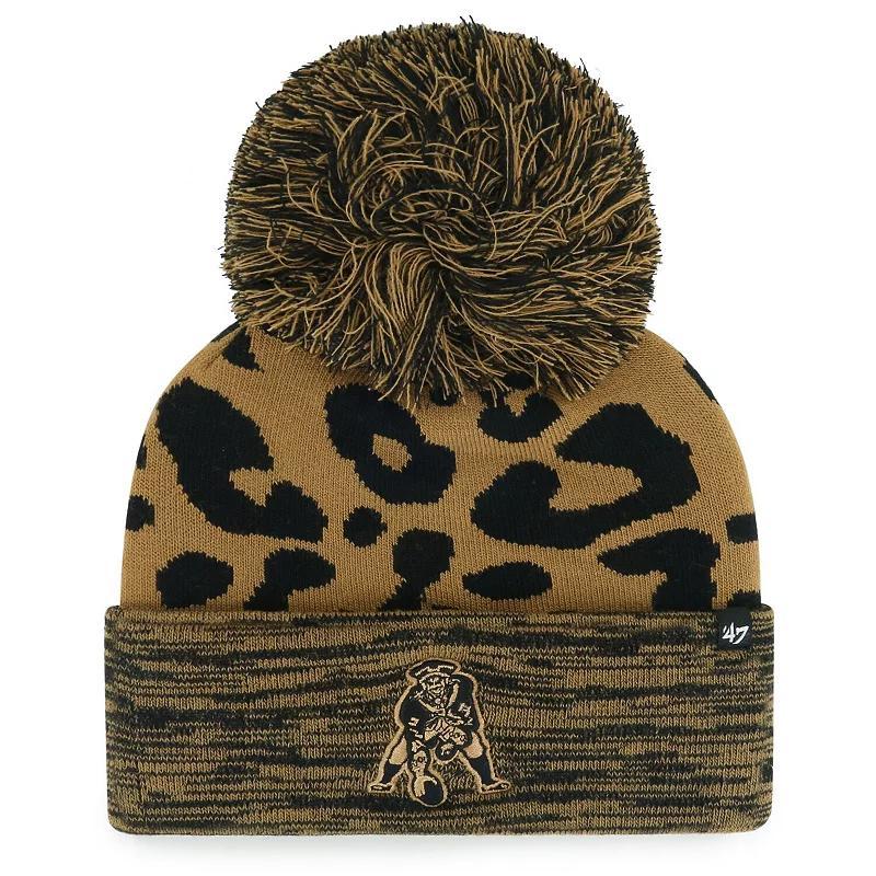 Women's '47  Brown New England Patriots Rosette Cuffed Knit Hat with Pom Product Image