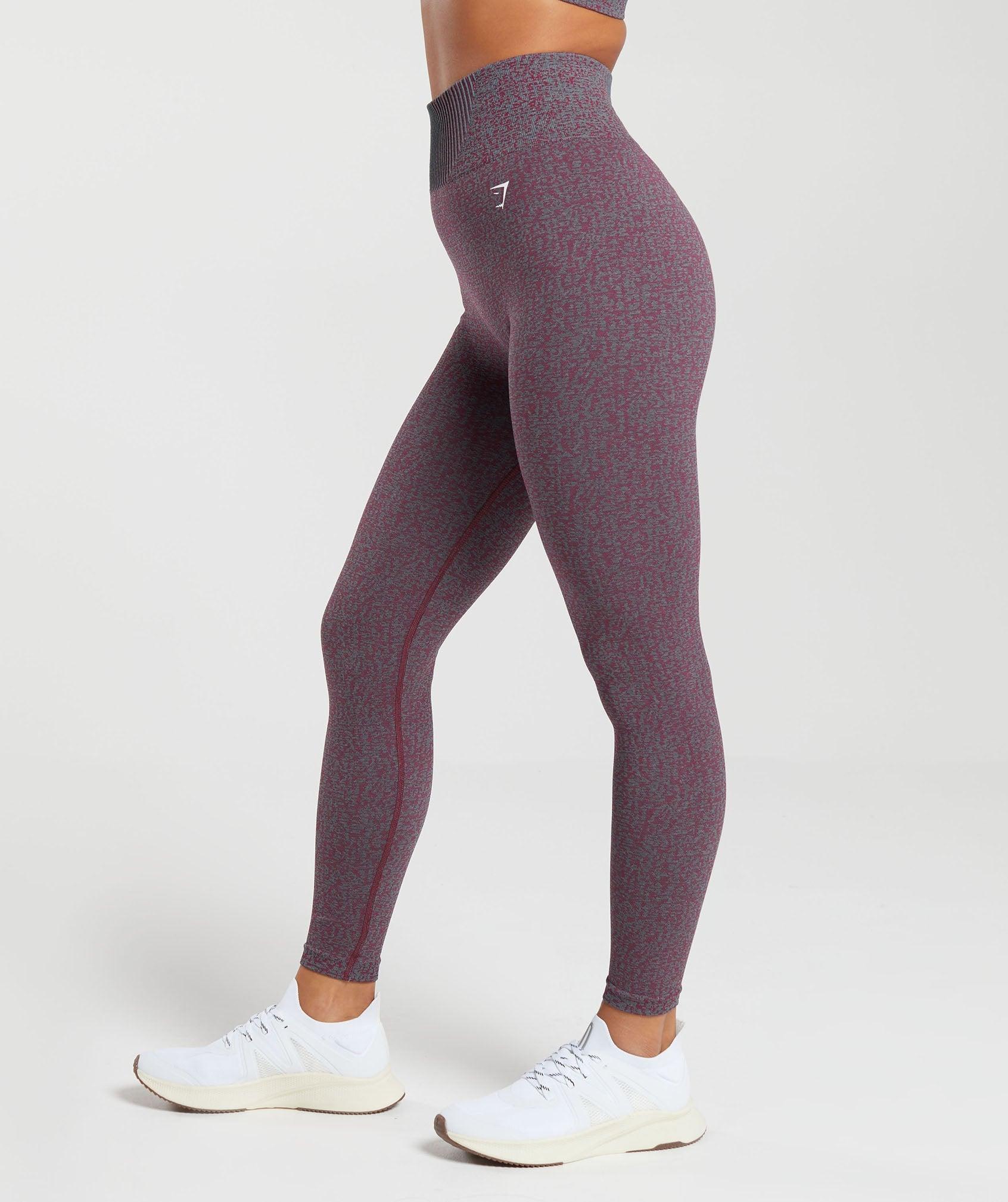 Gymshark Marl Seamless Leggings - Plum Pink Marl/Dark Grey Marl/Plum Pink Female Product Image