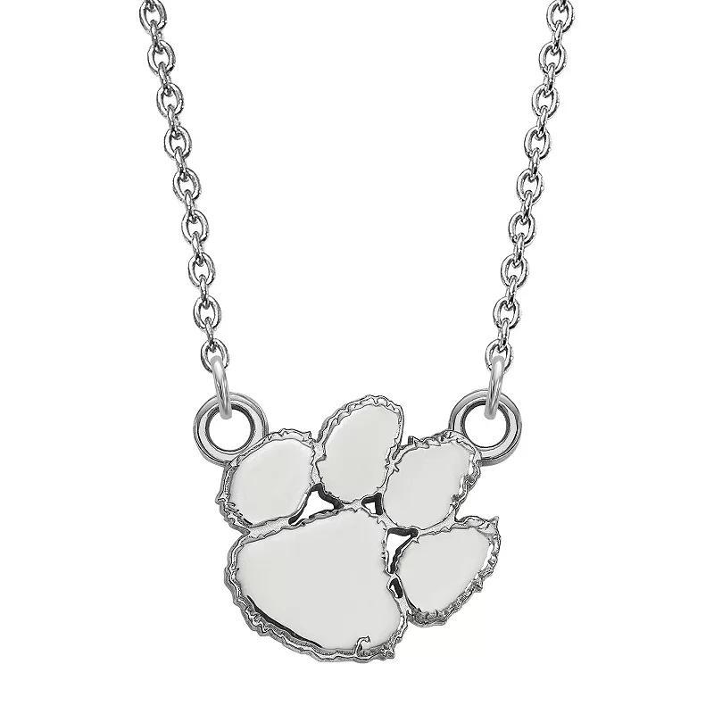 LogoArt Sterling Silver Clemson Tigers Small Pendant Necklace, Women's, Size: 18 mm Product Image