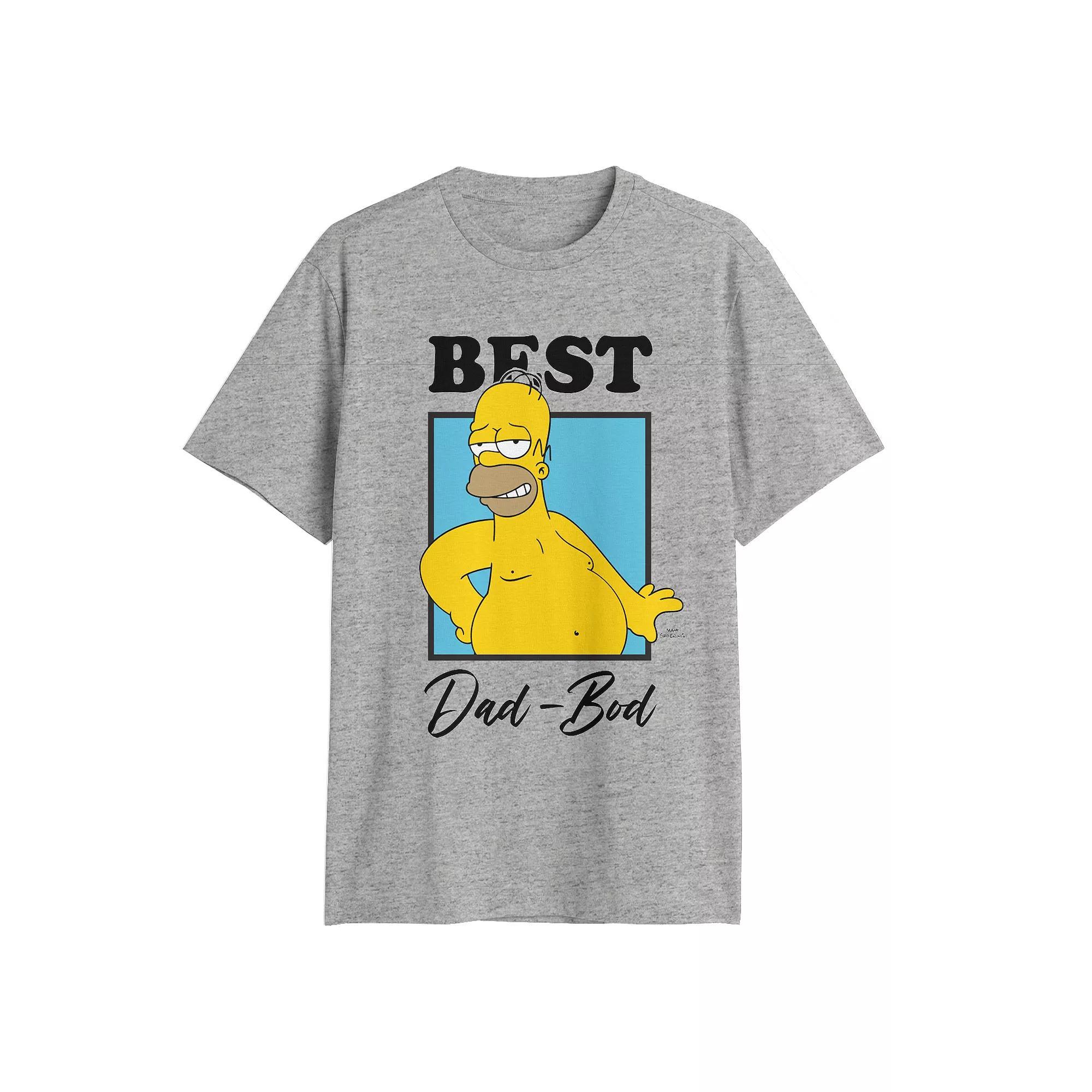 Men's The Simpons Homer Best Dad Bod Graphic Tee, Size: XS, Athletic Grey Product Image