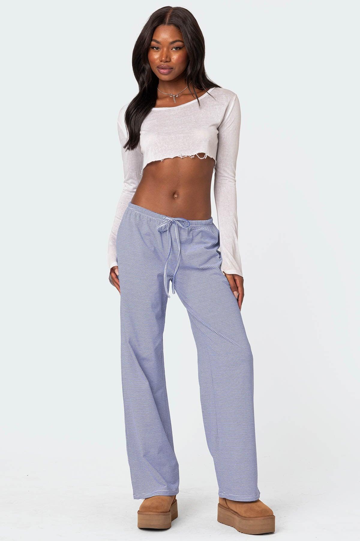 Olivia Striped Loose Fit Pants Product Image
