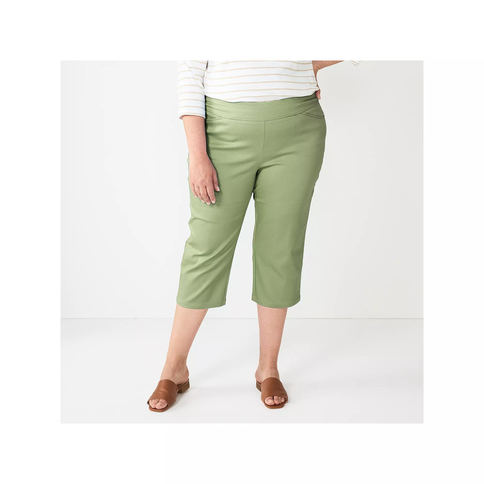 Plus Size Croft & Barrow® Effortless Stretch Capri Pants, Women's, Size: 26 W, White Product Image