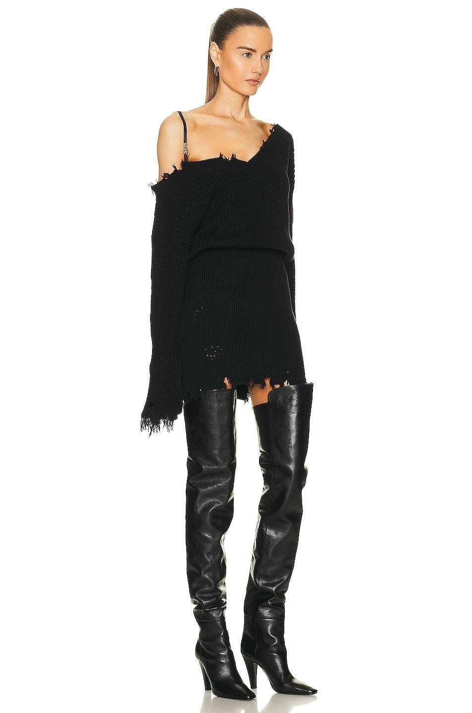 SER.O.YA Maude Sweater Dress in Black - Black. Size S (also in L, M). Product Image