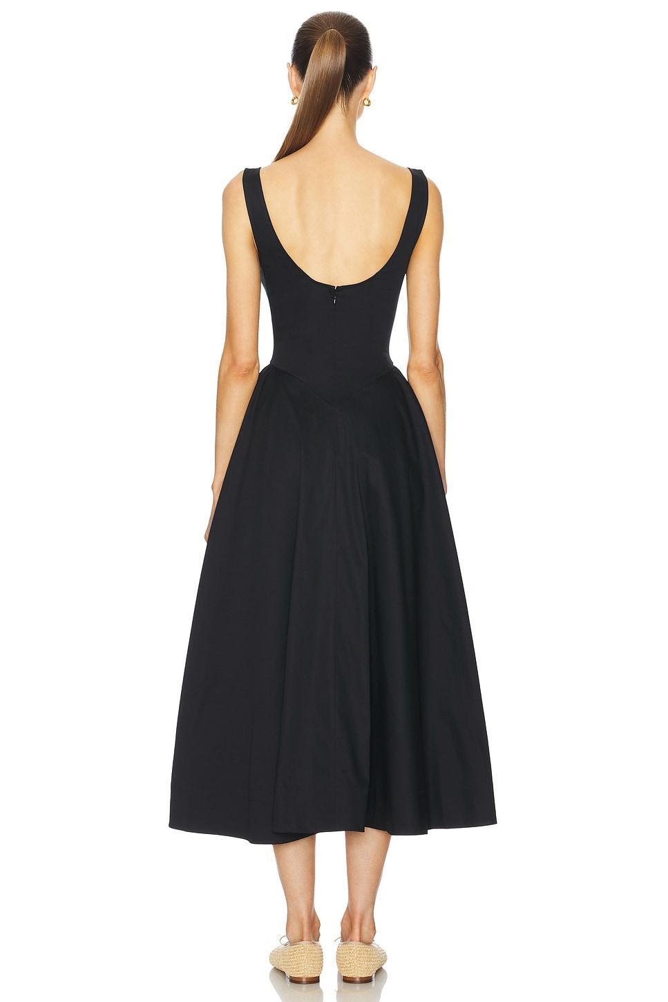 Stretch Cotton Sateen Midi Dress Helsa Product Image