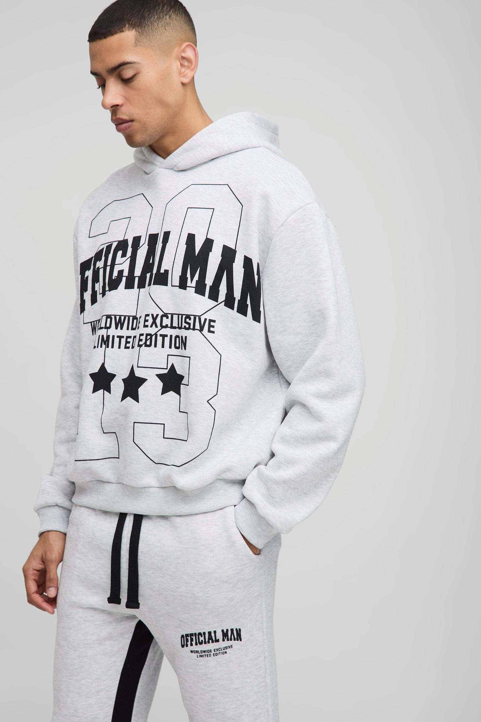 Oversized Boxy Official Man Gusset Hooded Tracksuit | boohooMAN USA Product Image