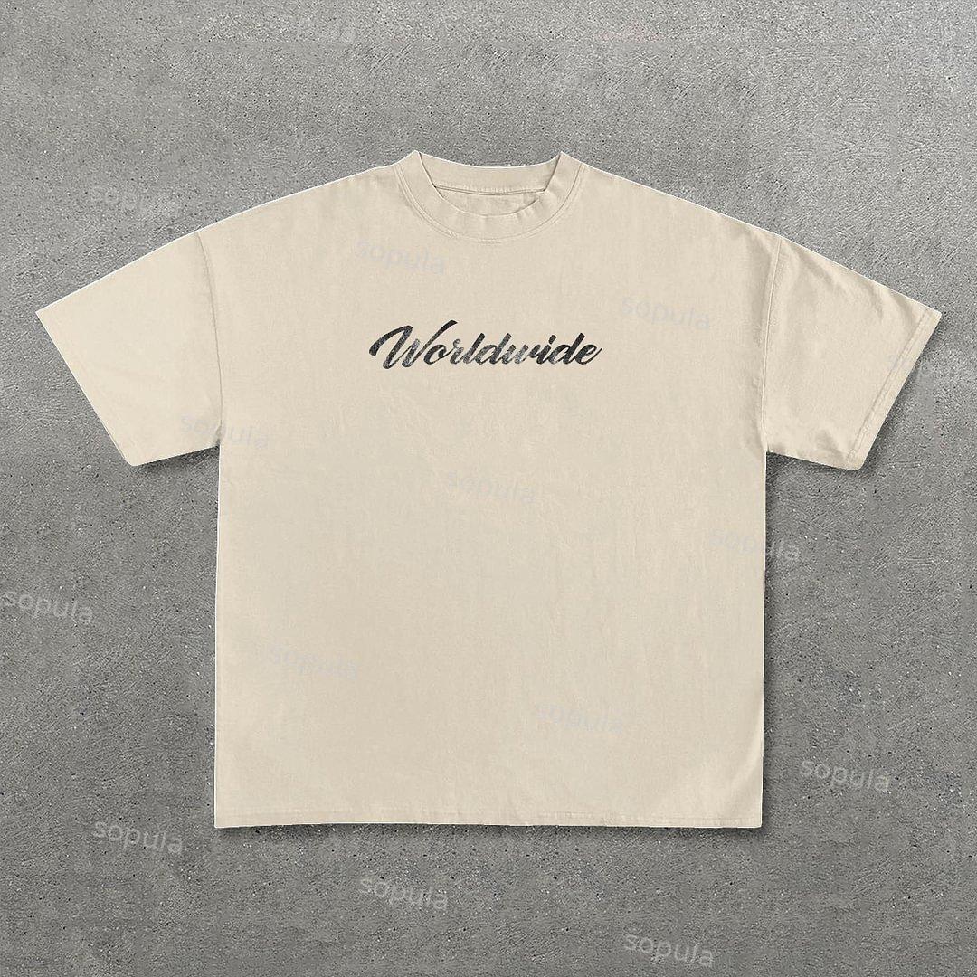 Vintage Move In Silence Graphic Casual Cotton T-Shirt Product Image