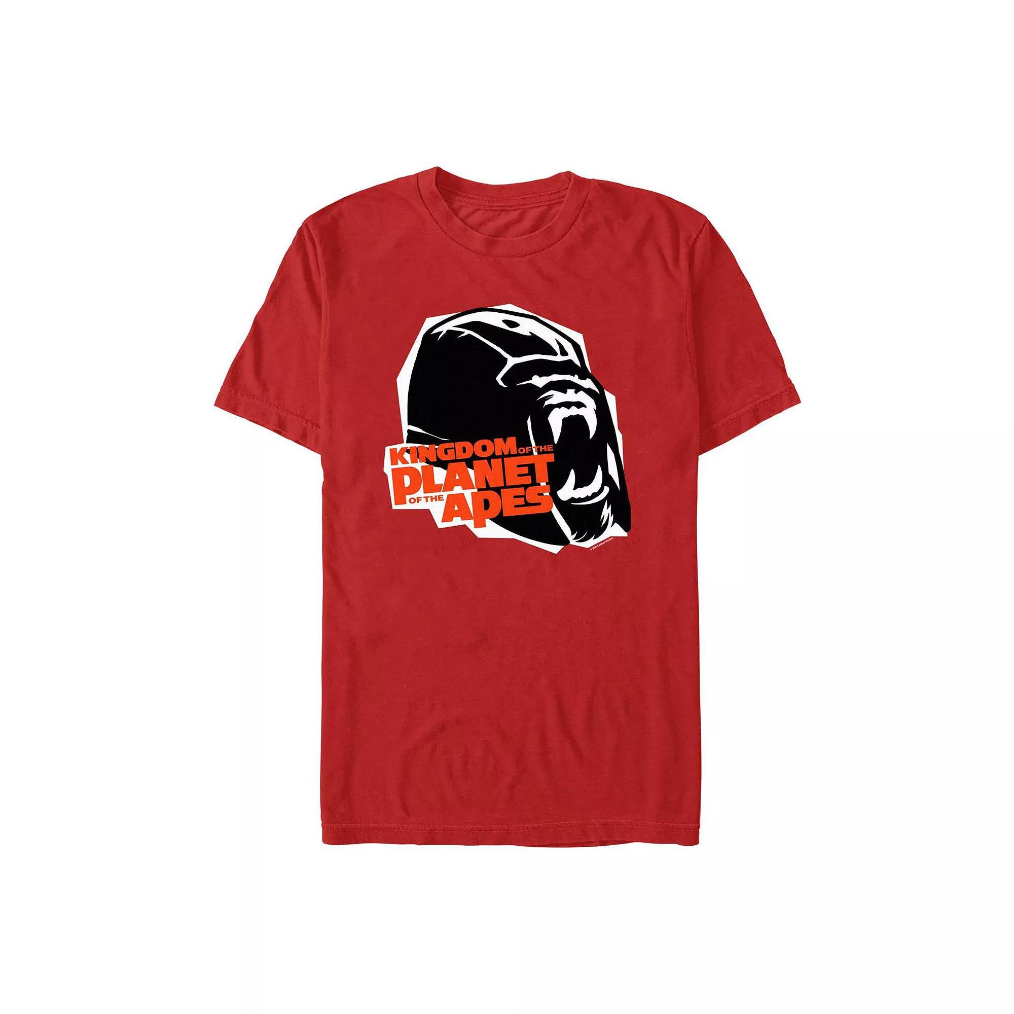 Men's Kingdom Of The Planet Of The Apes Gorilla Head Graphic Tee, Size: XL, Red Product Image