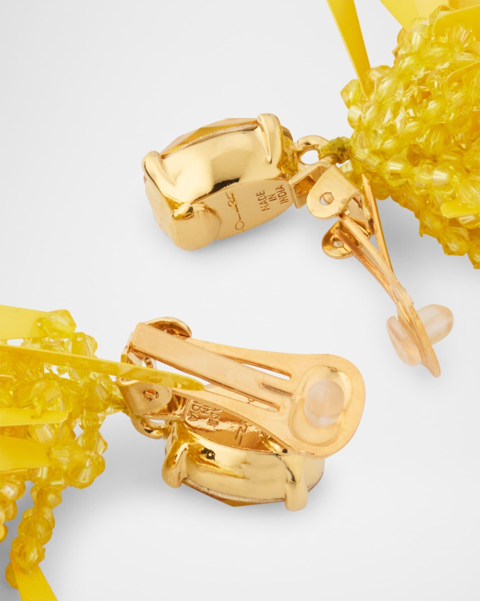 Long Sequined Clip-On Earrings Product Image