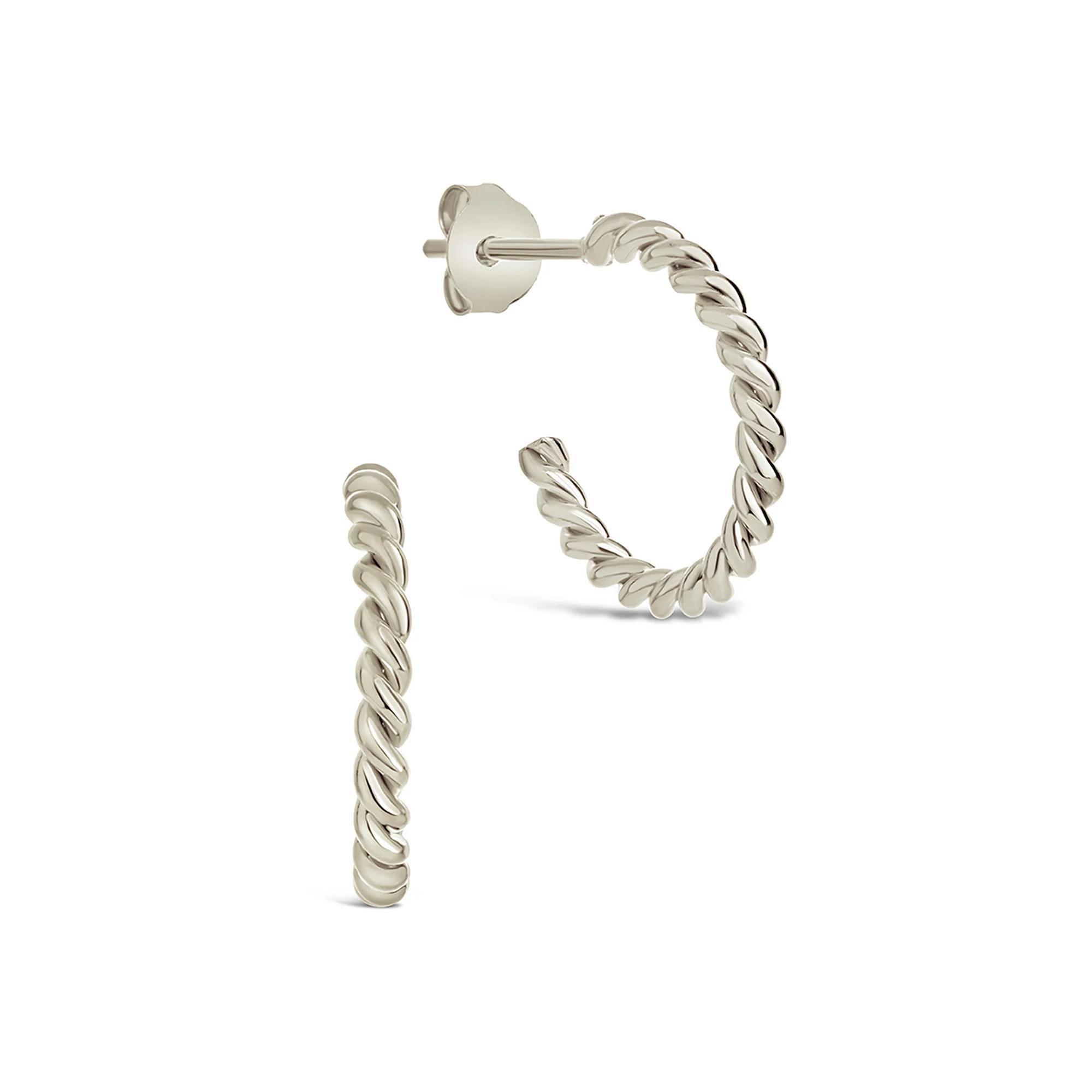 MC Collective Sterling Silver Rope Hoop Earrings, Women's, Silver Tone Product Image