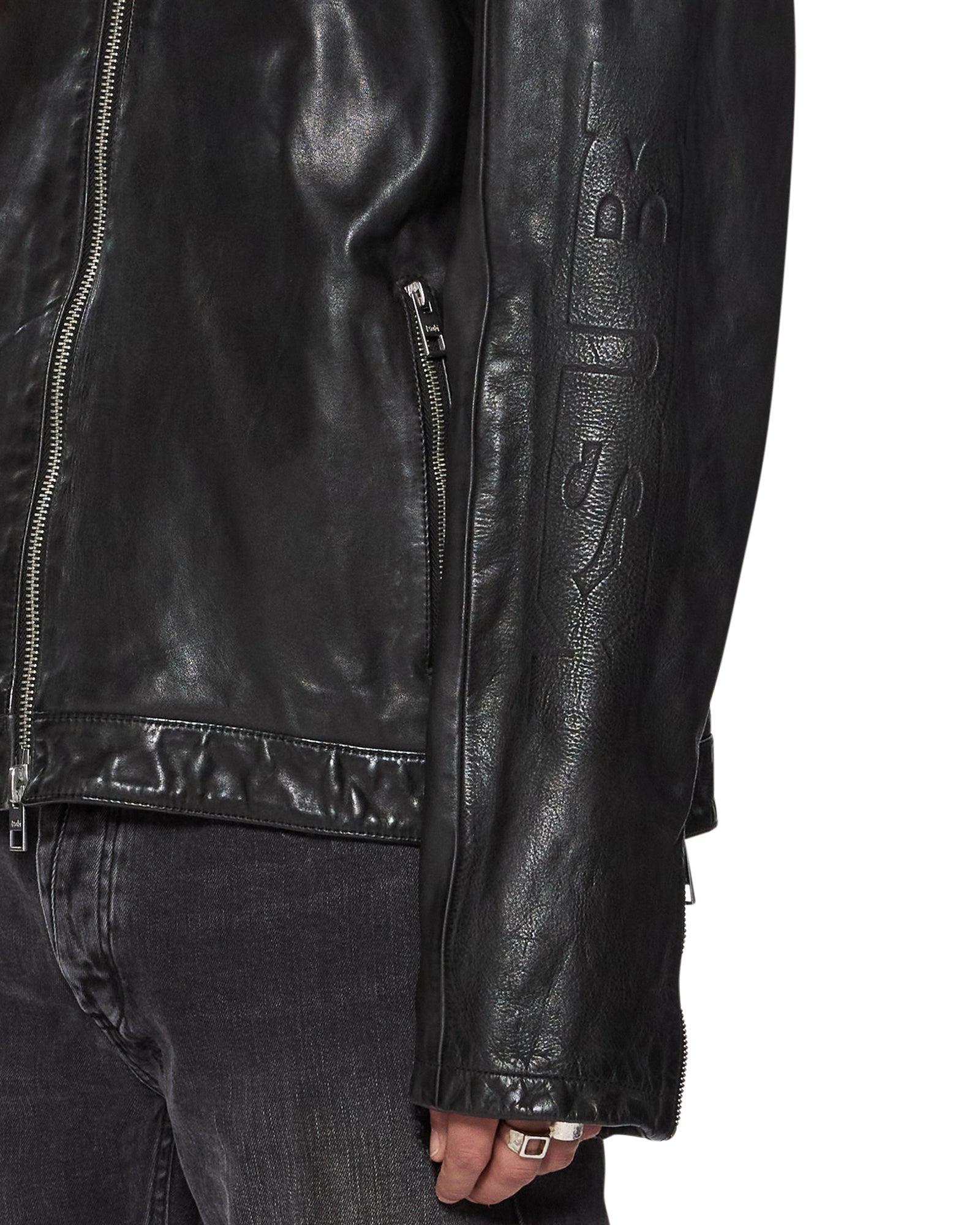 Mens Stinger Leather Biker Jacket Product Image