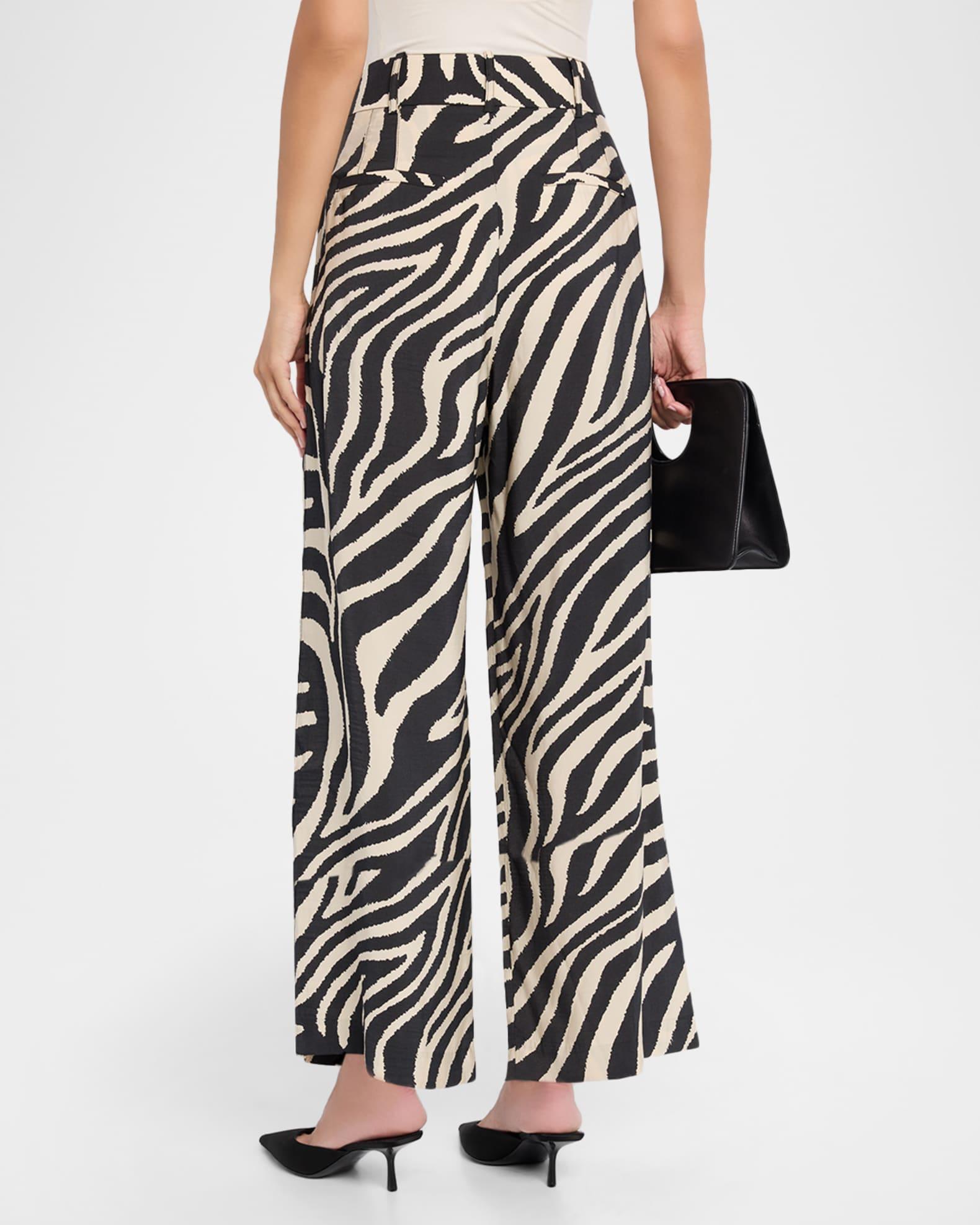 Zebra Cropped Pleated Trousers Product Image