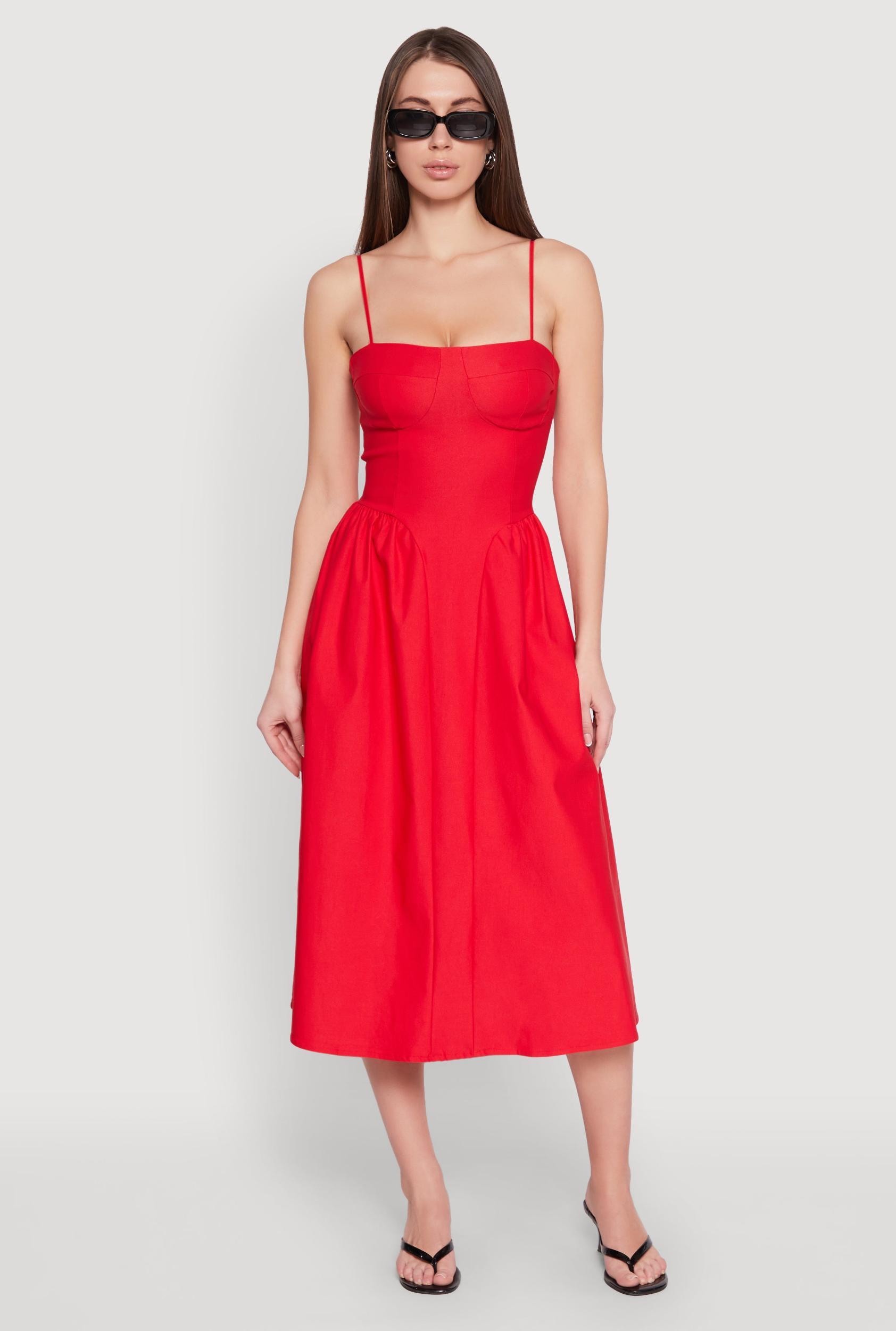 Womens Hyperstretch Bustier Midi Dress Product Image