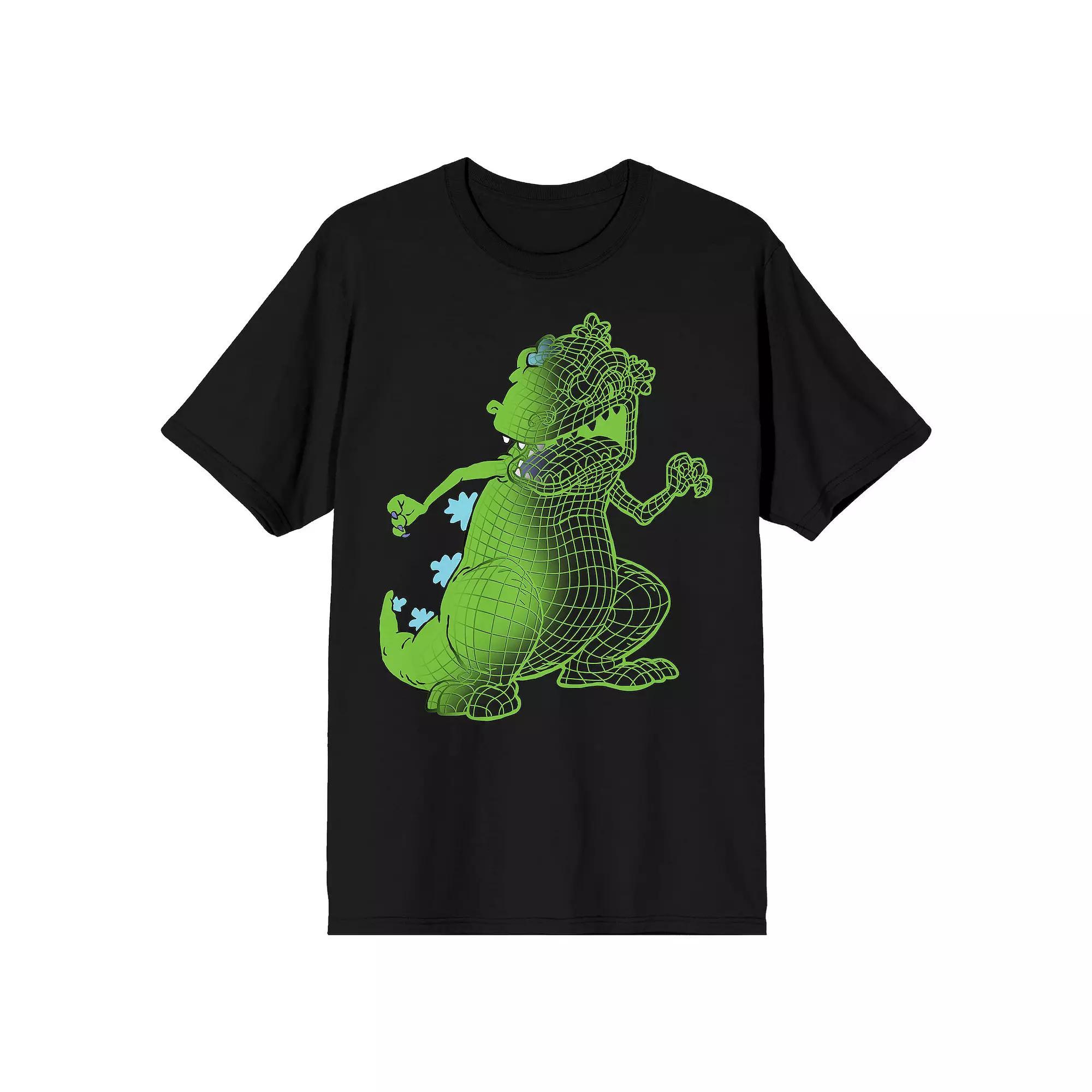 Men's Rugrats Wire Frame Reptar Graphic Tee, Size: Small, Black Product Image