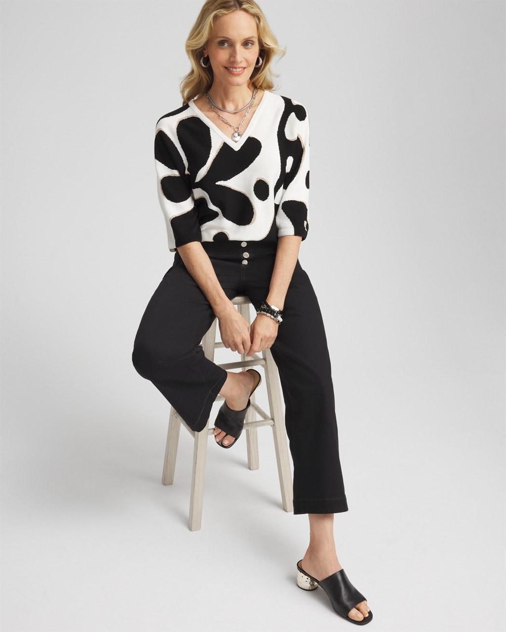 Woodblock Intarsia Pullover Sweater Product Image