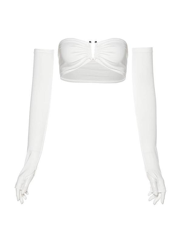 Solid Cutout Cropped Bandeau Top Product Image