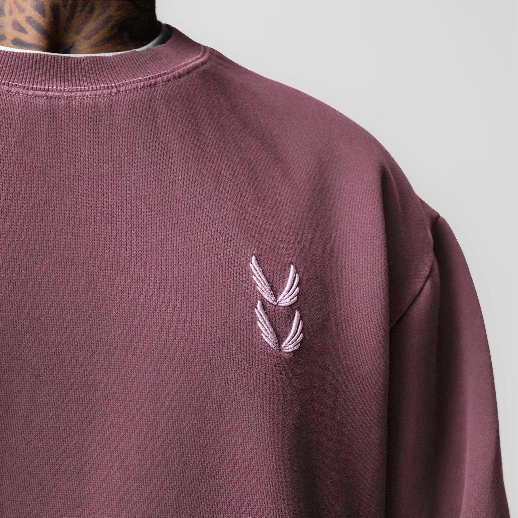 0861. Tech Essential™ Distressed Crewneck - Faded Crimson Product Image