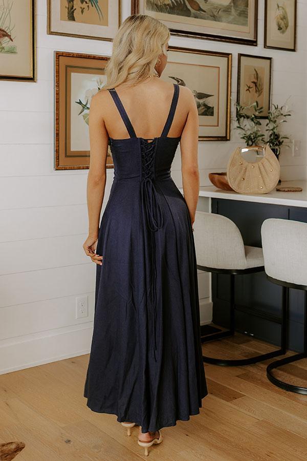 Willow Whisper Linen-Blend Midi Dress Product Image