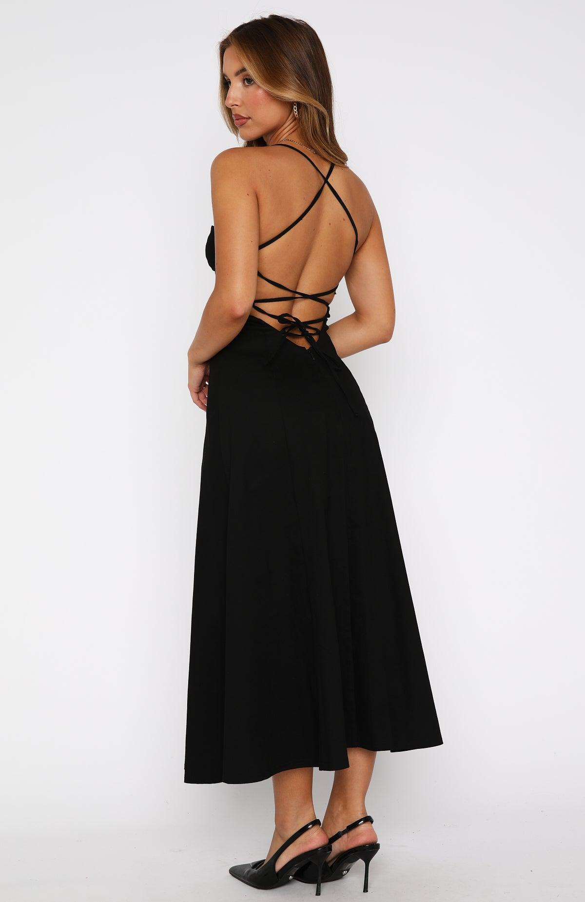 Wanna Be There Midi Dress Black Product Image