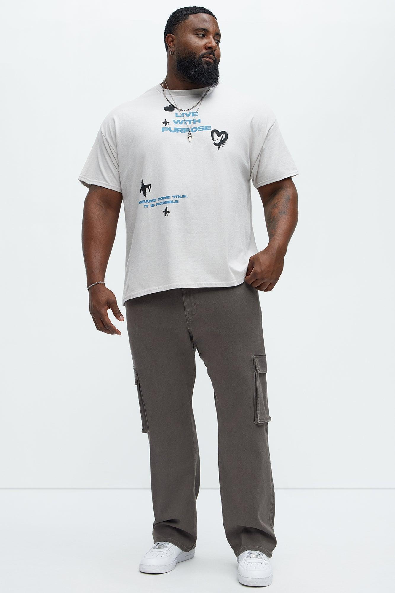 Classic Straight Cargo Jeans - Charcoal Product Image
