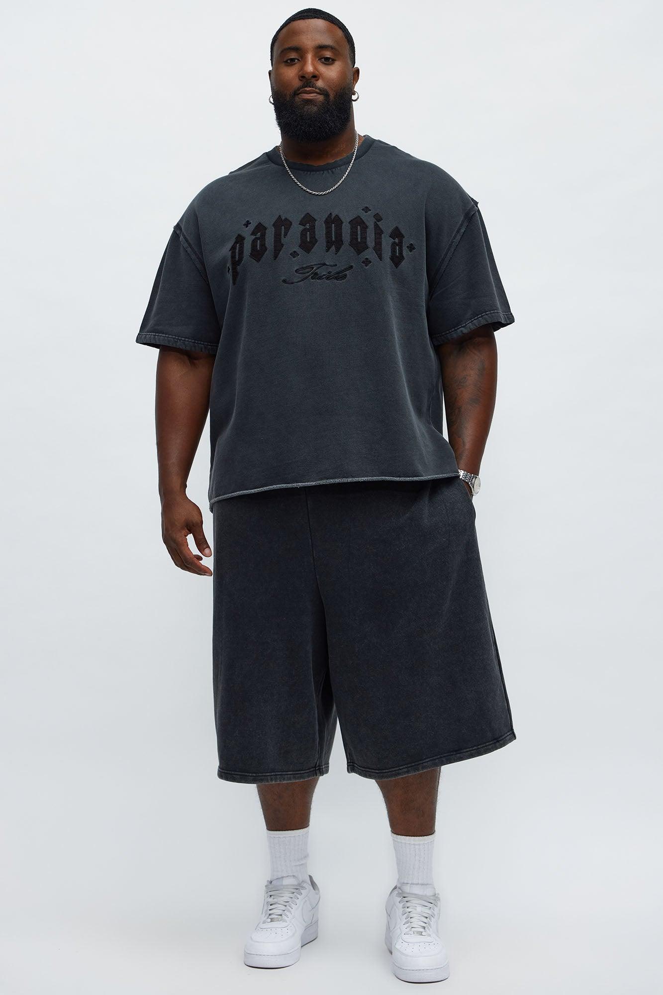 Tyson Baggy Washed Shorts - Black Wash Product Image
