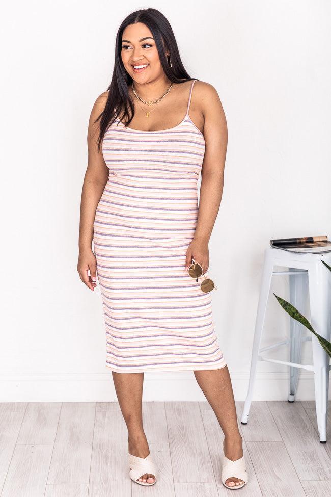 Leave A Clue Multi Striped Knit Midi Dress FINAL SALE Product Image