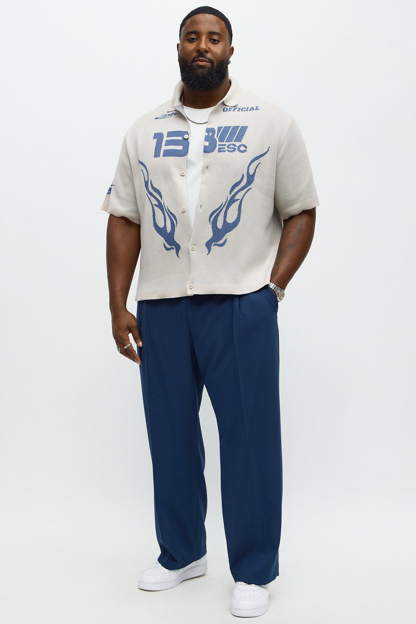 Regular Fit 13 Button Up Sweater Shirt - Cream/combo Product Image