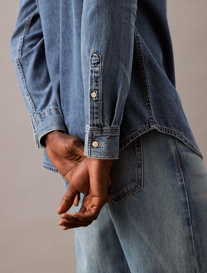 Classic Denim Button-Down Shirt Product Image