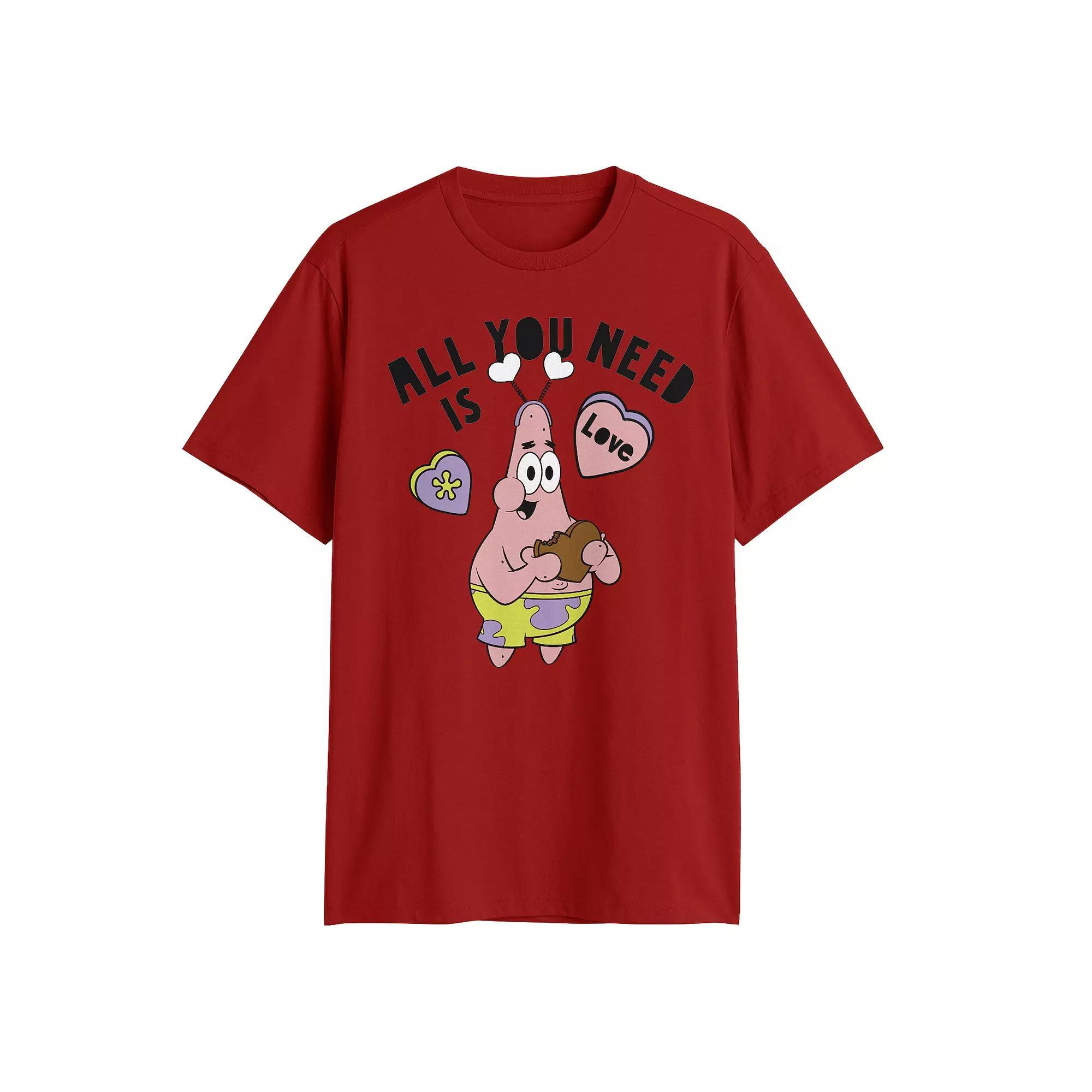 Men's Nickelodeon SpongeBob SquarePants Patrick All You Need Is Love Graphic Tee, Size: XL, Red Product Image