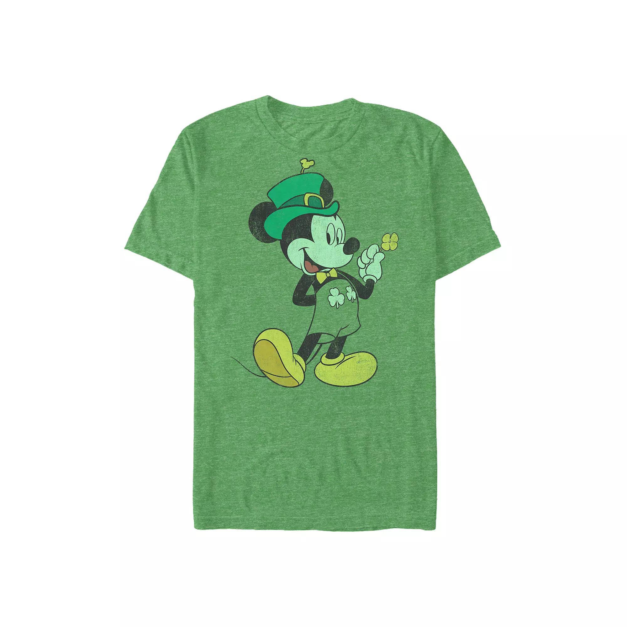 Disney's Mickey Mouse Lucky Outfit Men's Graphic Tee, Size: Large, Kelly Grey Product Image