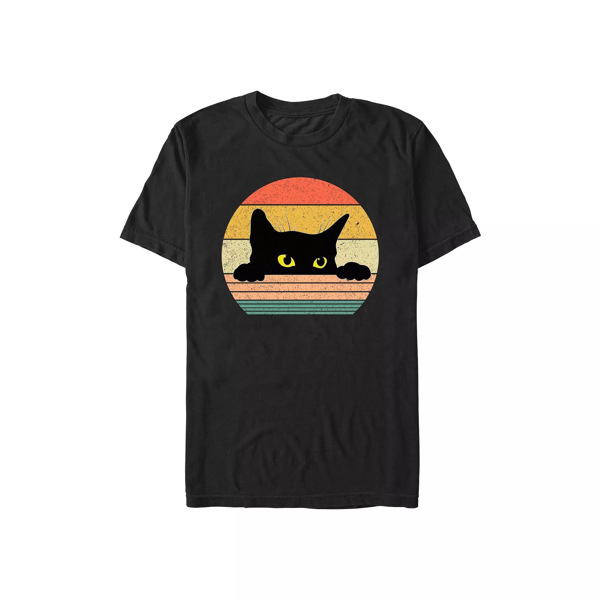 Big & Tall Kitty Peaking Graphic Tee, Men's, Size: 5XL, Black Product Image