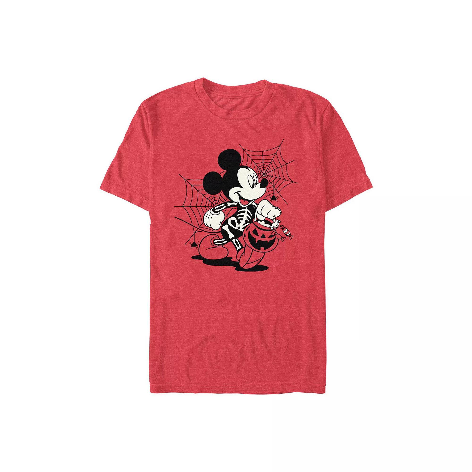 Disney's Mickey Mouse Skeleton Costume Trick Or Treating Men's Graphic Tee, Size: XL, Athletic Grey Product Image