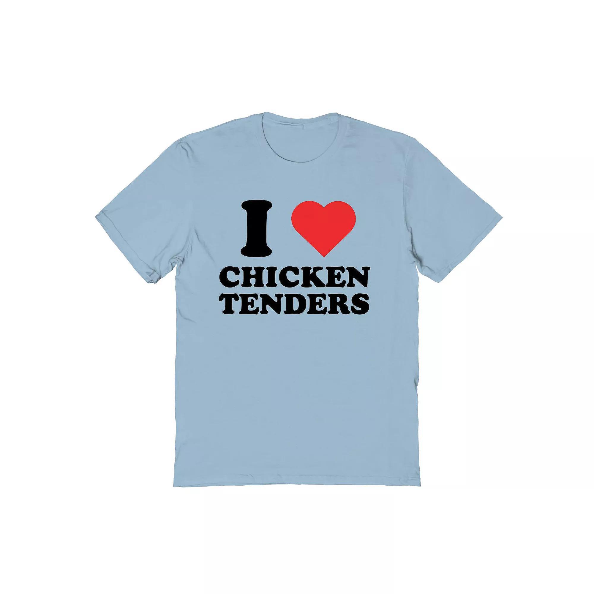 Men's Heart Chicken Tenders Valentine's Day Graphic Tee, Size: Large, Light Blue Product Image