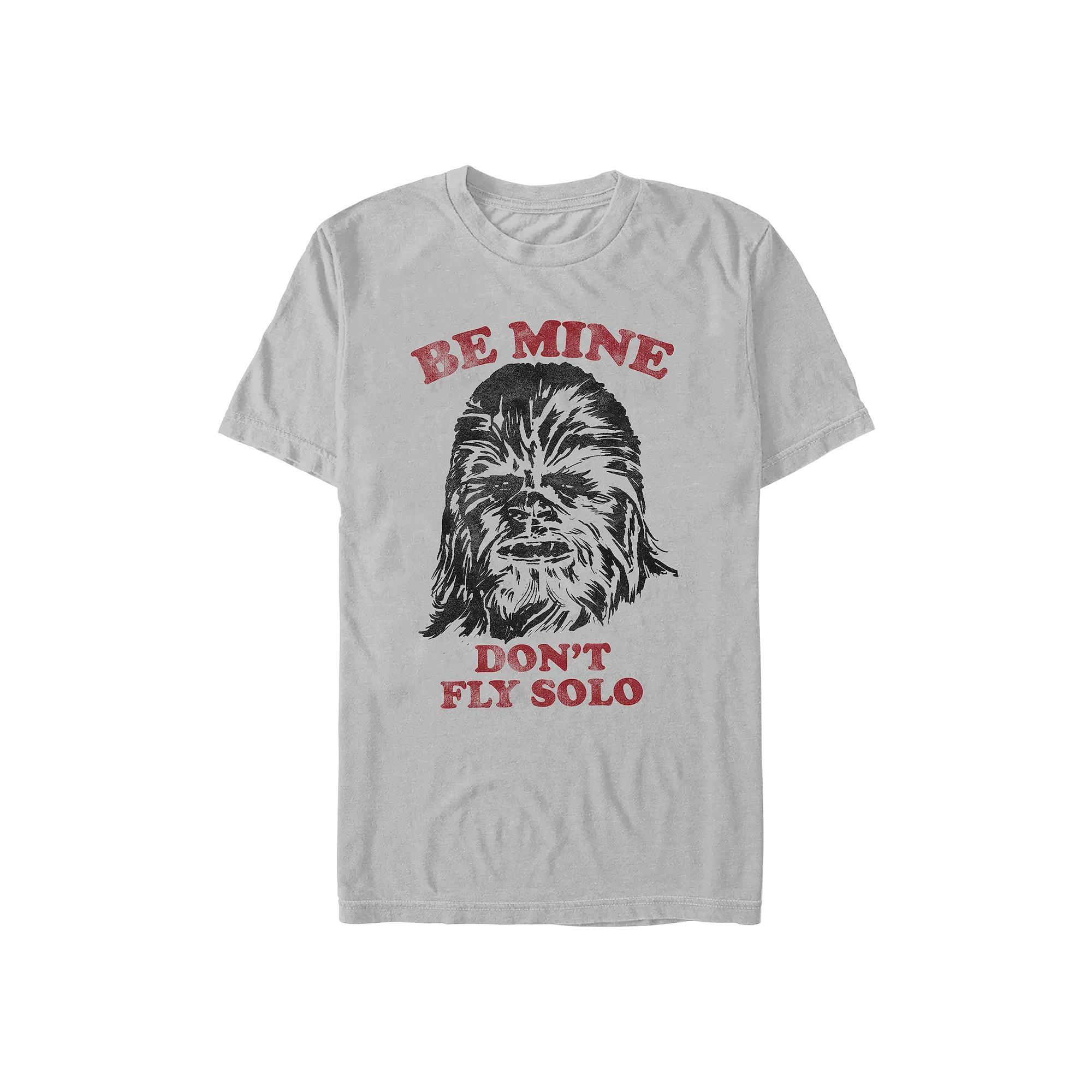Men's Star Wars Chewbacca Be Mine Don't Fly Solo Graphic Tee, Size: Medium, Silver Product Image